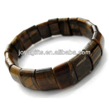 Tigereye pierres précieuses demi-lune Spacer perles stretch bracelet